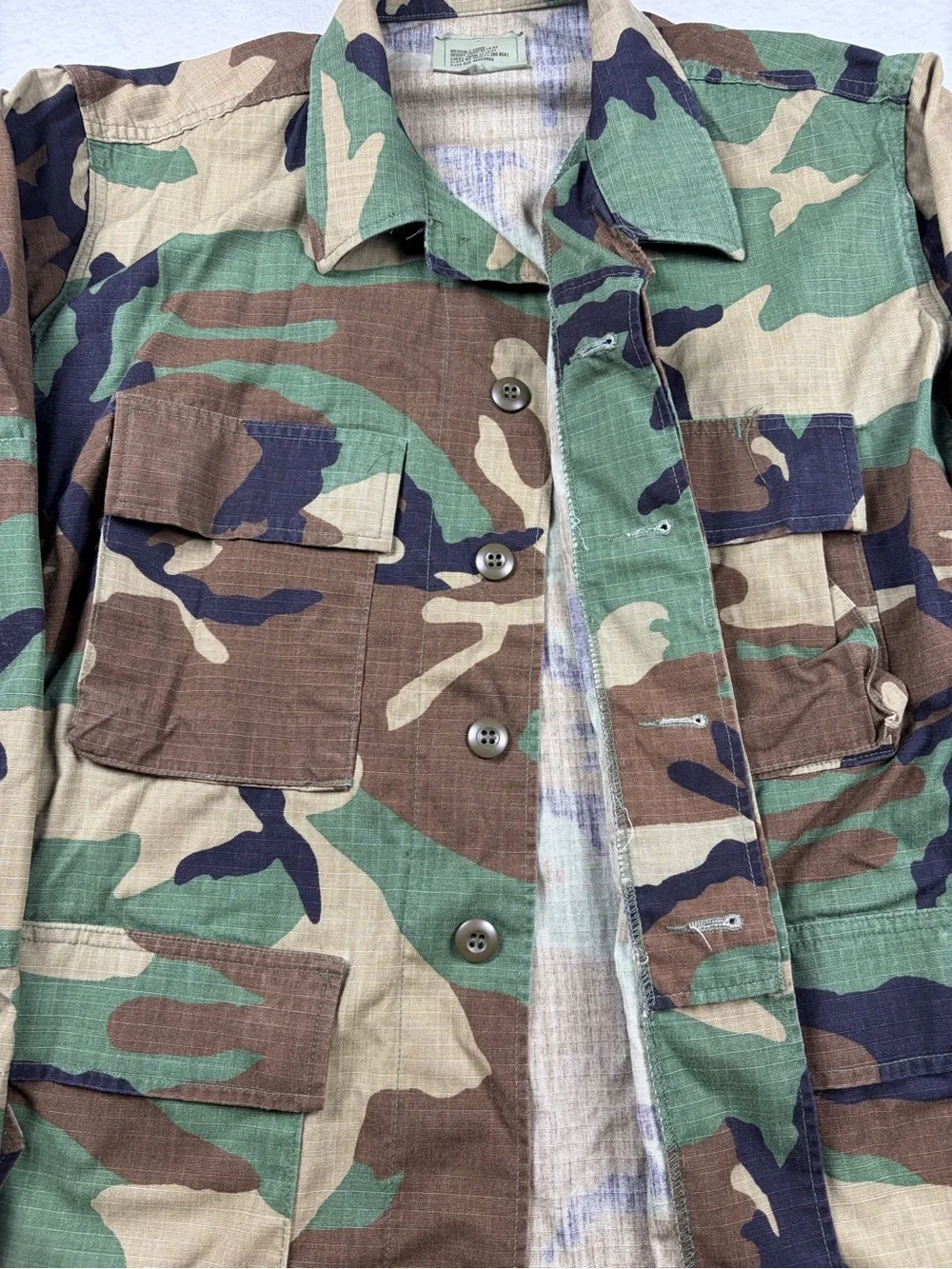 U.S. Army Woodland Camo Field Jacket - Green, Brown, Black, Tan‎